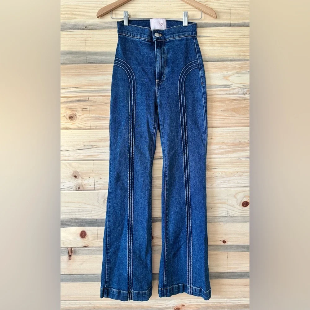 REVICE Blue Flare Jeans - Picture 3 of 13